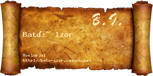 Bató Izor névjegykártya